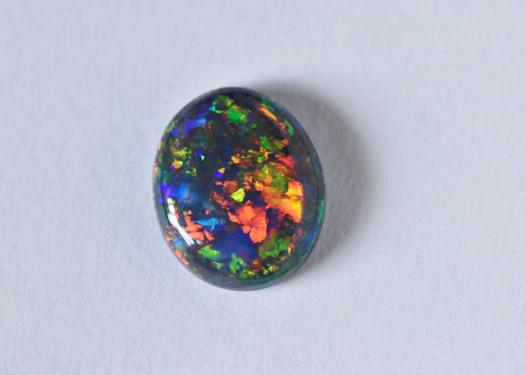 Close-up view of Australian black opal