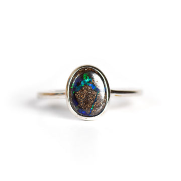 Boulder Opal Ring - Blue Vein