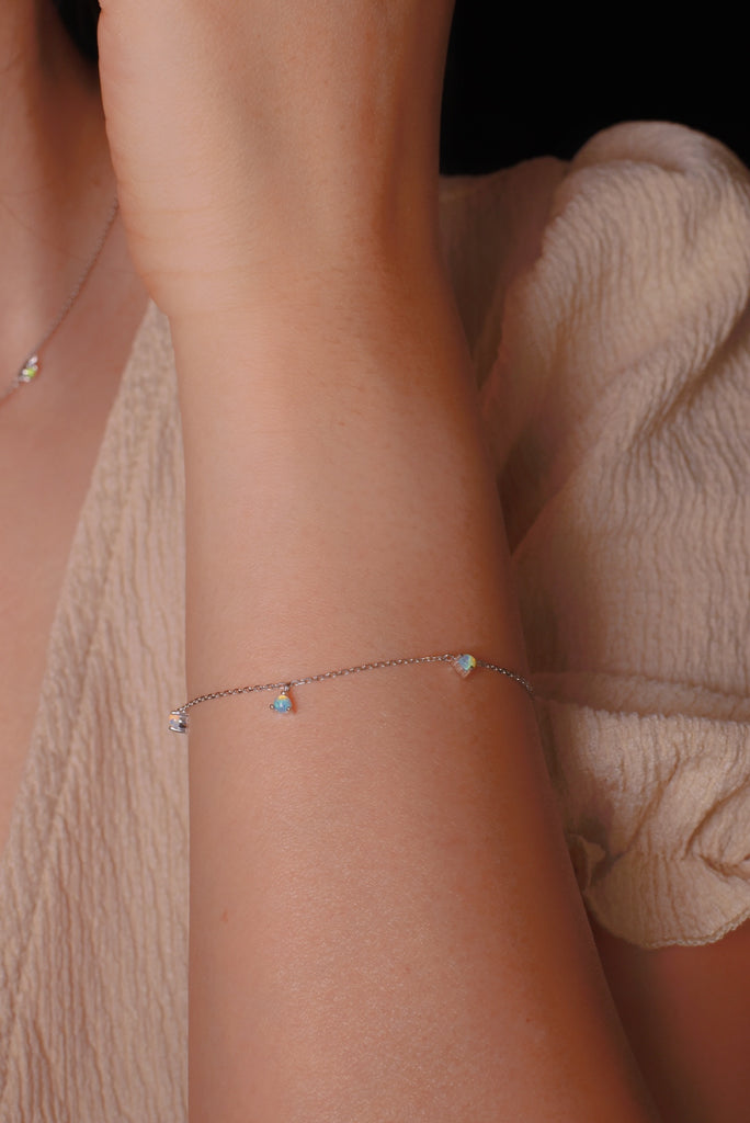 Zodiac Opal Bracelet in White Gold