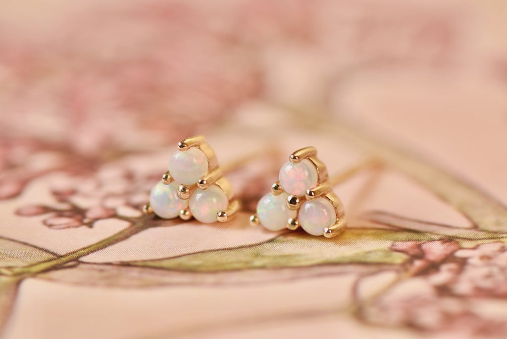 Three Petals Opal Earrings