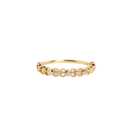 Ayaka Opal Ring with Diamonds in Yellow Gold
