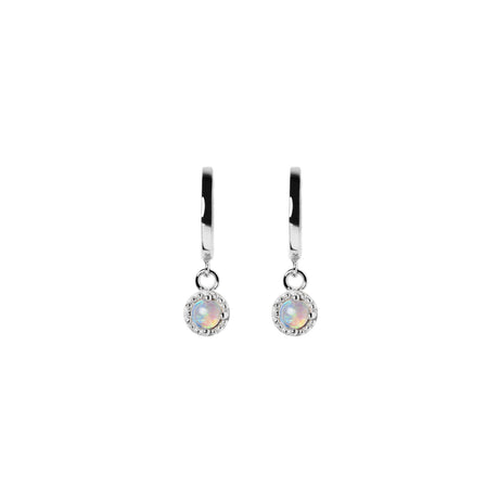 Bliss Opal Drop Earrings in White Gold, Blue