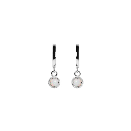 Bliss Opal Drop Earrings in White Gold, White