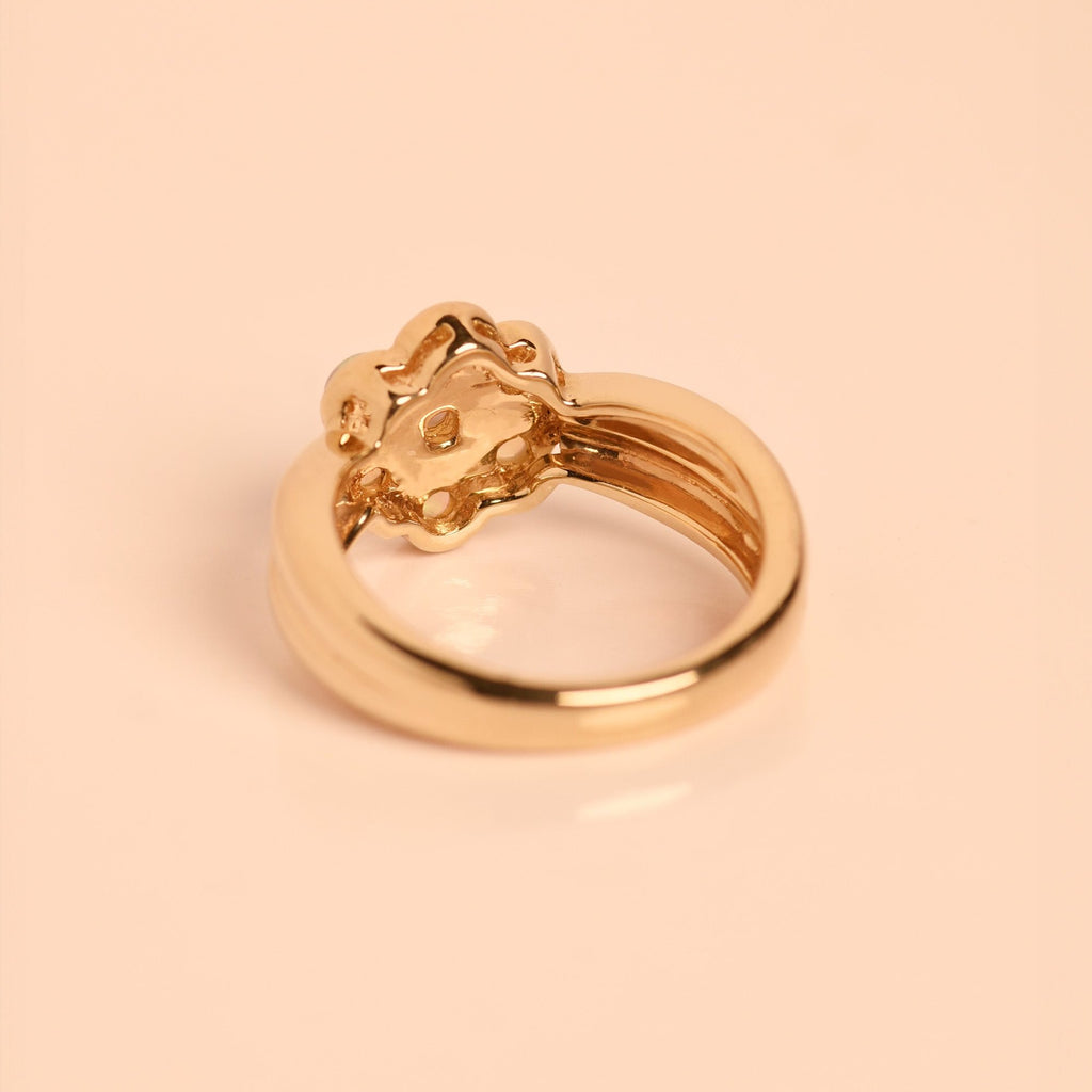 Blossom Opal Ring in Yellow Gold - Three Quarter Back View