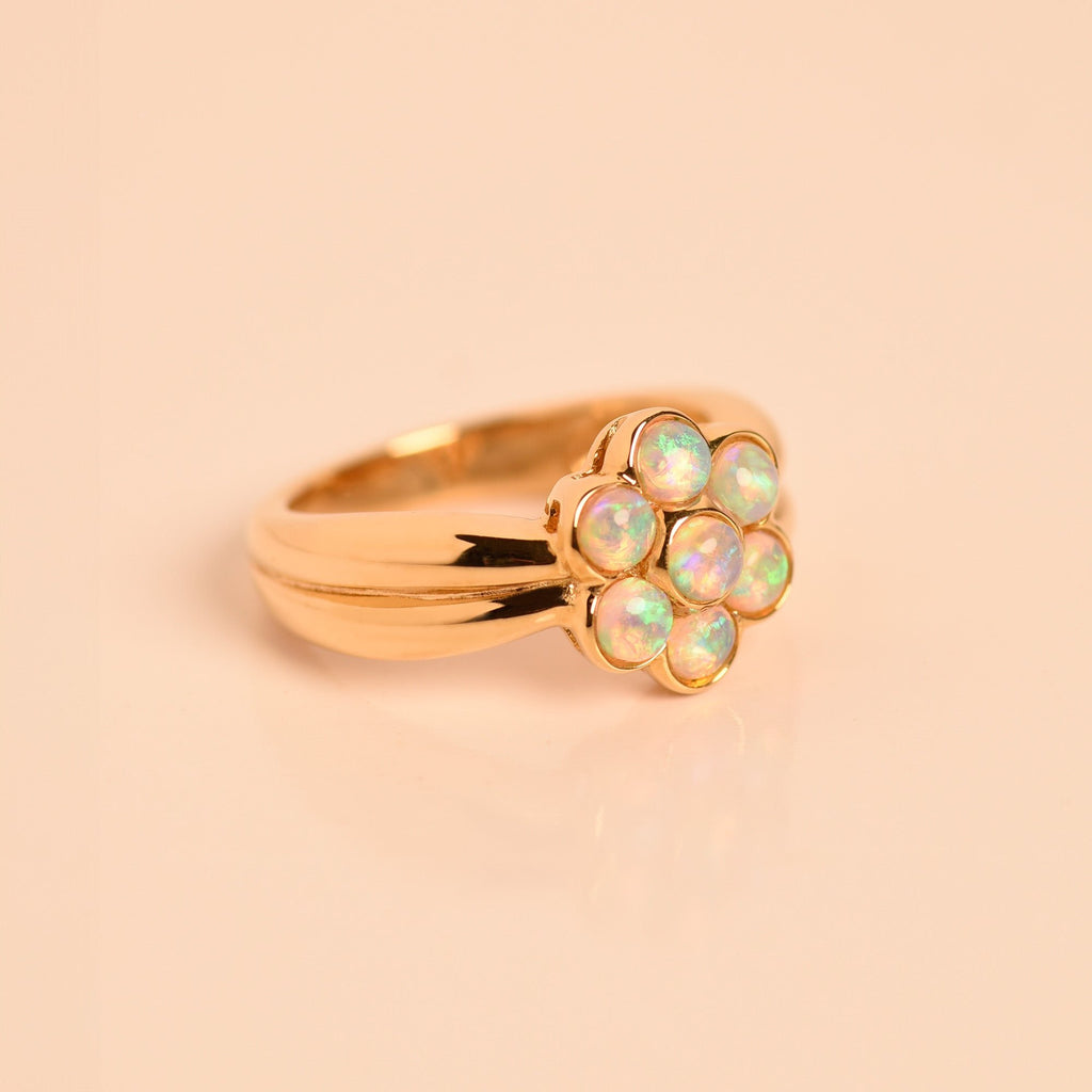 Blossom Opal Ring in Yellow Gold - Three Quarter View