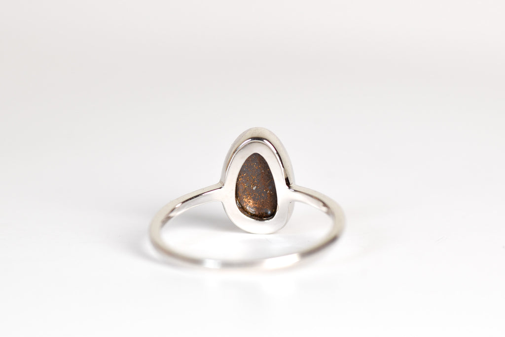 Boracay Boulder Opal Ring in Sterling Silver - Back View