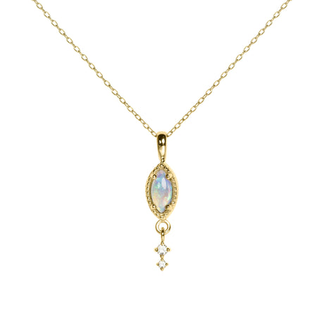 Cascade Opal Necklace with Diamonds in Yellow Gold