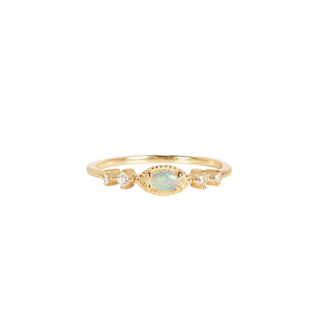 Cascade Opal Ring with Diamonds in Yellow Gold

