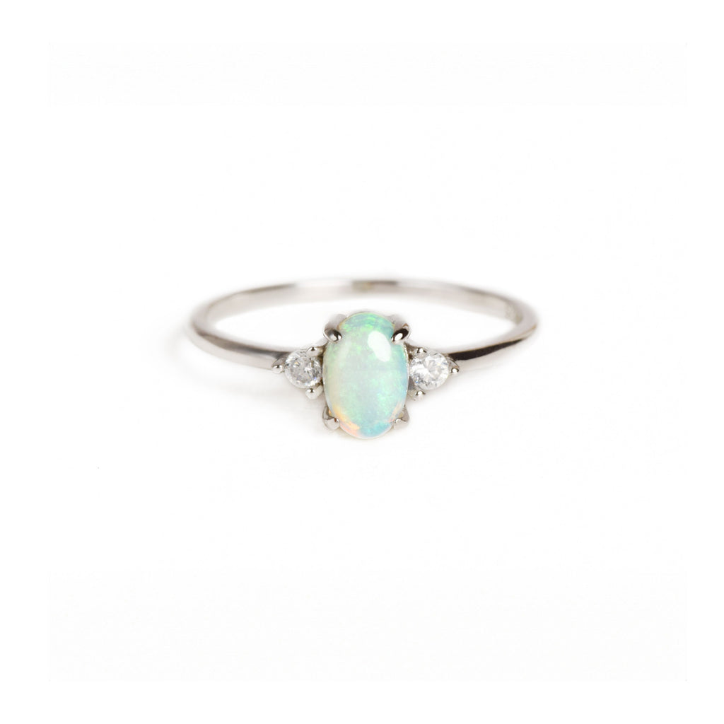 Classic Opal Ring in Sterling Silver