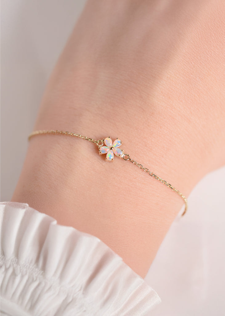Hana Opal Bracelet in Yellow Gold - Mood Shot