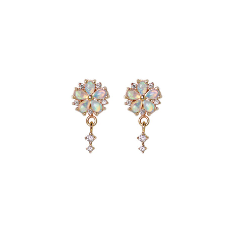 Hanabi Opal Earrings with Diamonds in Yellow Gold
