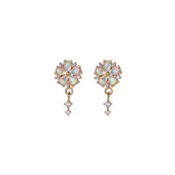 Hanabi Opal Earrings with Diamonds in Yellow Gold
