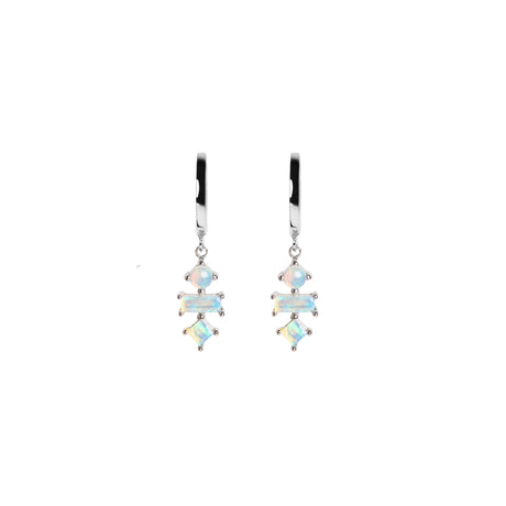 Katachi Opal Drop Earrings in White Gold