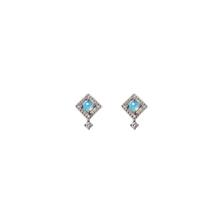 Kite Opal Earrings with Diamonds in White Gold