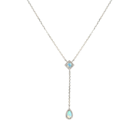 Kite Opal Necklace in White Gold