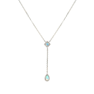 Kite Opal Necklace in White Gold