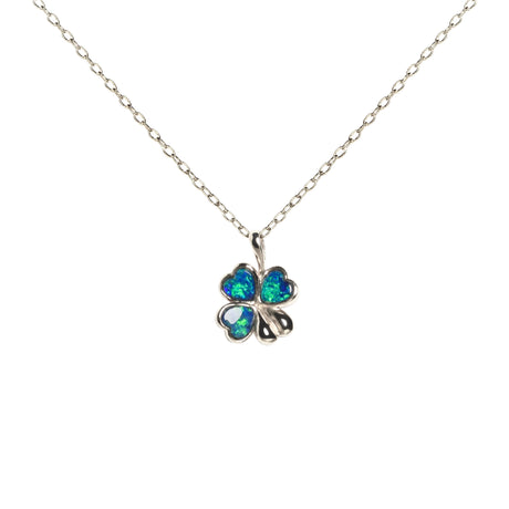 Luck² Opal Necklace in White Gold, Doublet