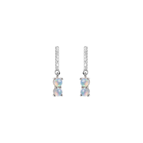 Magic Wand Opal Earrings with Diamonds in White Gold
