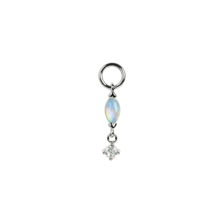 Marquise Opal Charm in Sterling Silver, Blue