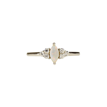 Marquise White Opal Ring