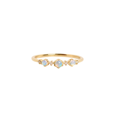 Mia Opal Ring with Diamonds in Yellow Gold
