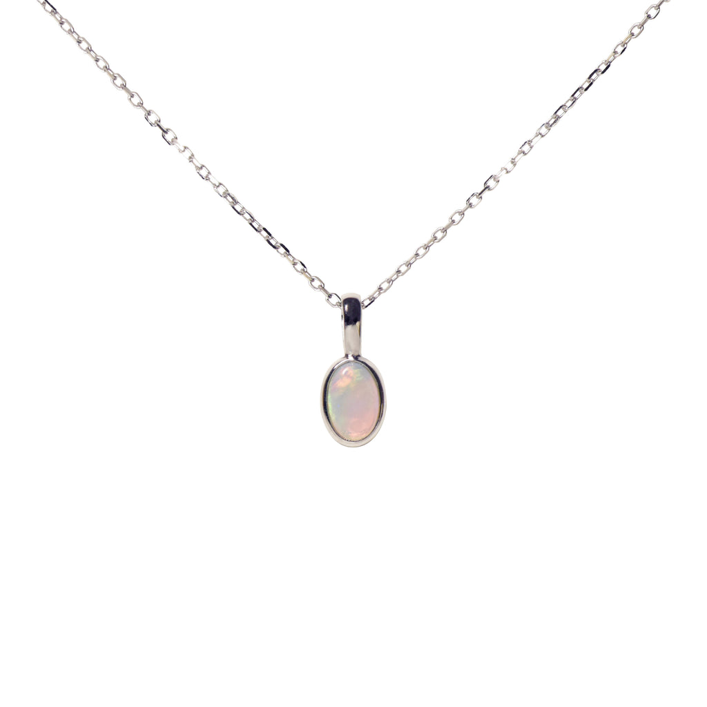 Mini Oval Opal Pendant