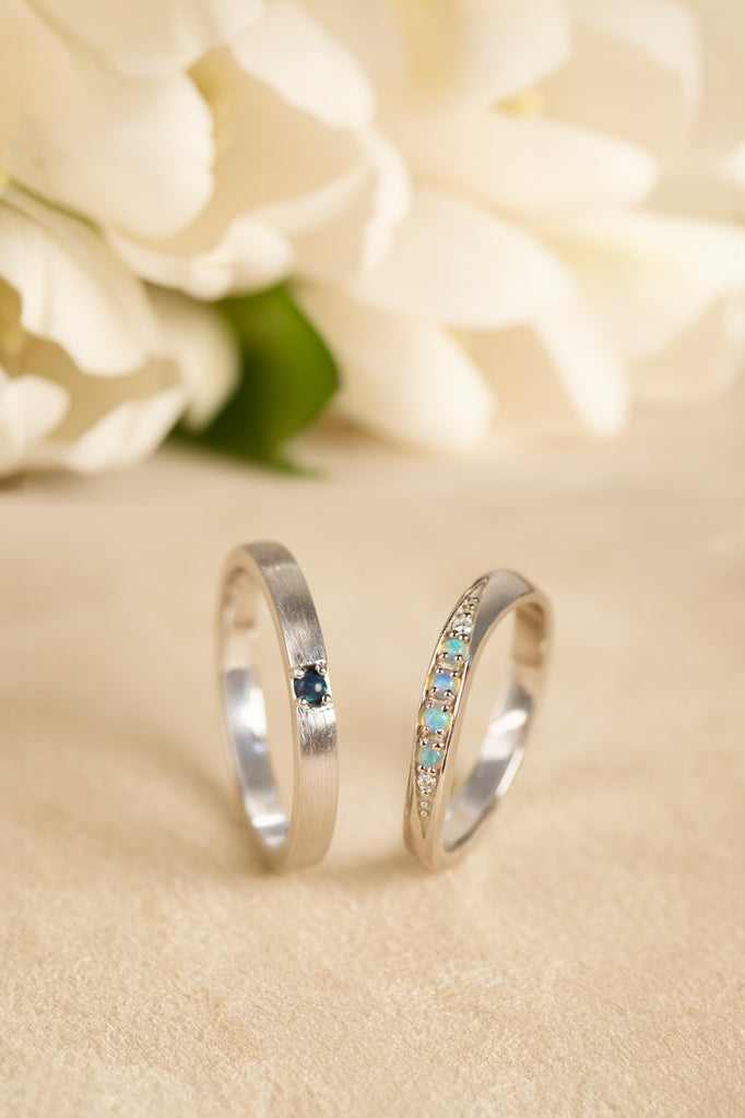 mY Love™ Opal Wedding Bands - Mood Shot