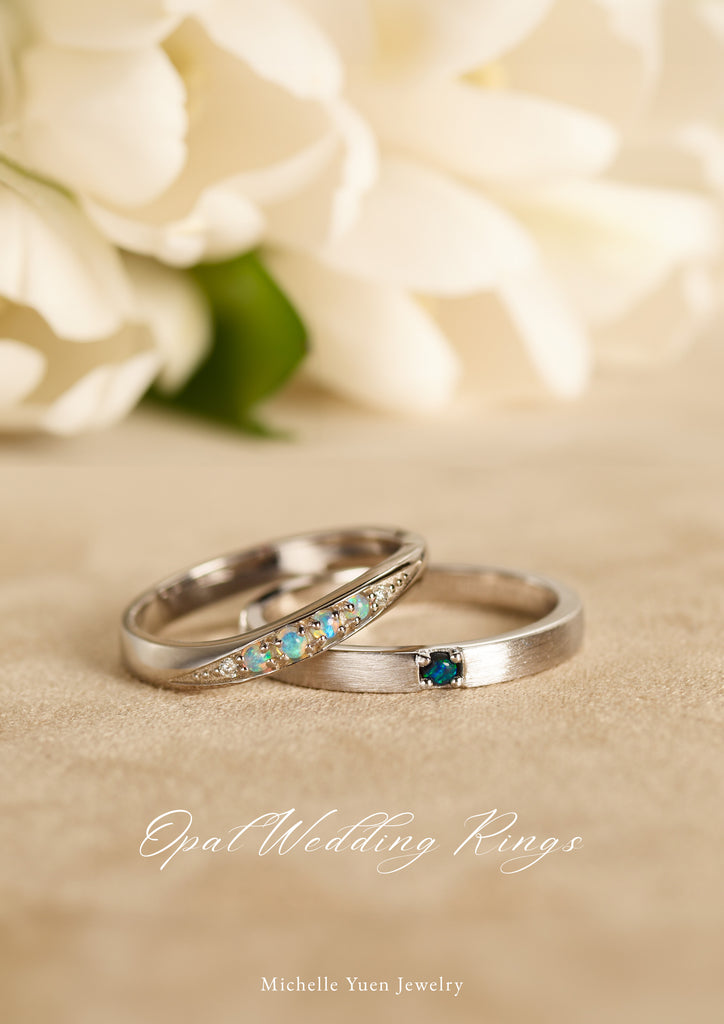 mY Love™ Opal Wedding Bands - Mood Shot