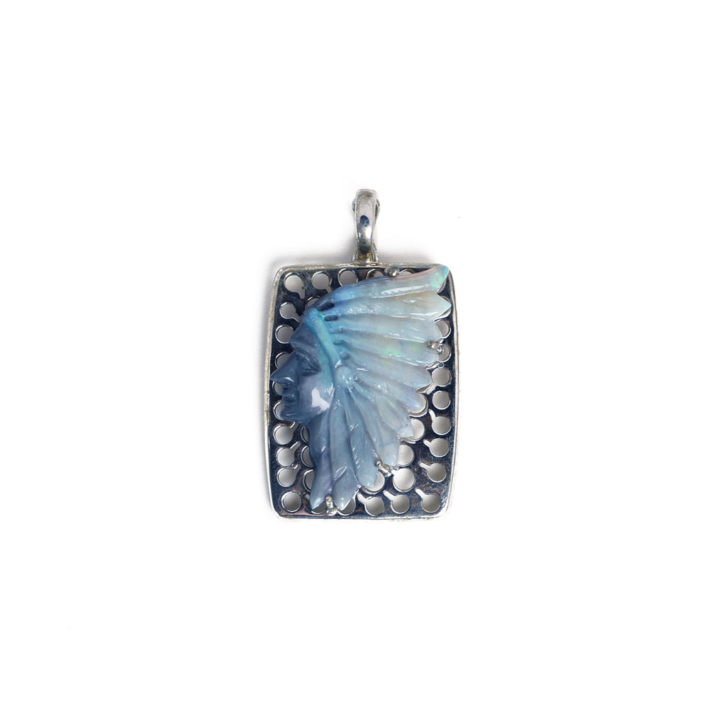 Native Heritage Opal Necklace in Sterling Silver