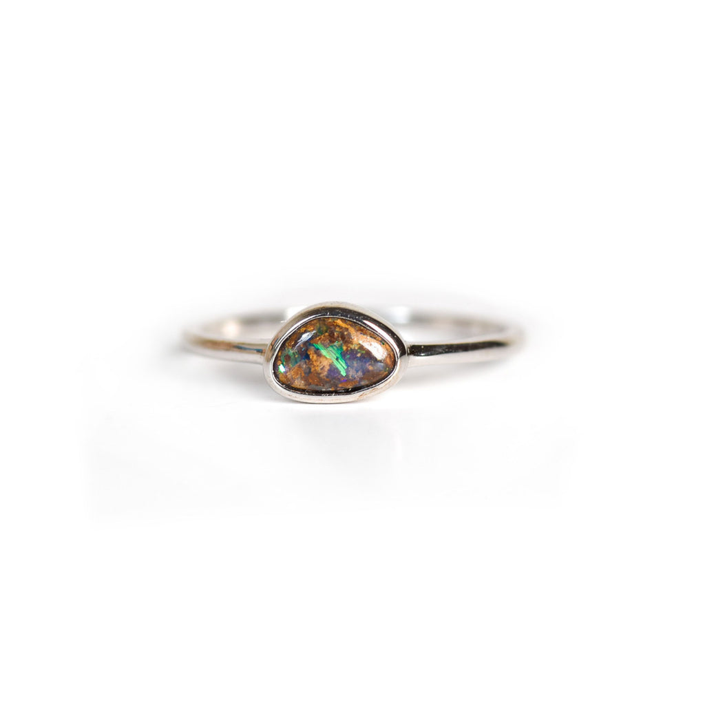 Palau Boulder Opal Ring in Sterling Silver