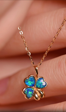 Video about Luck² Opal Necklace in Yellow Gold, Doublet