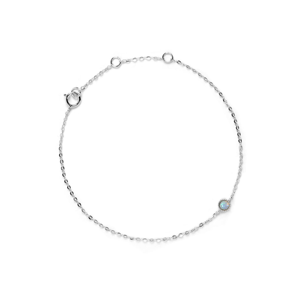 Round Opal Bracelet in Sterling Silver