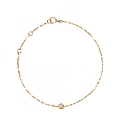 Round Opal Bracelet in Yellow Gold