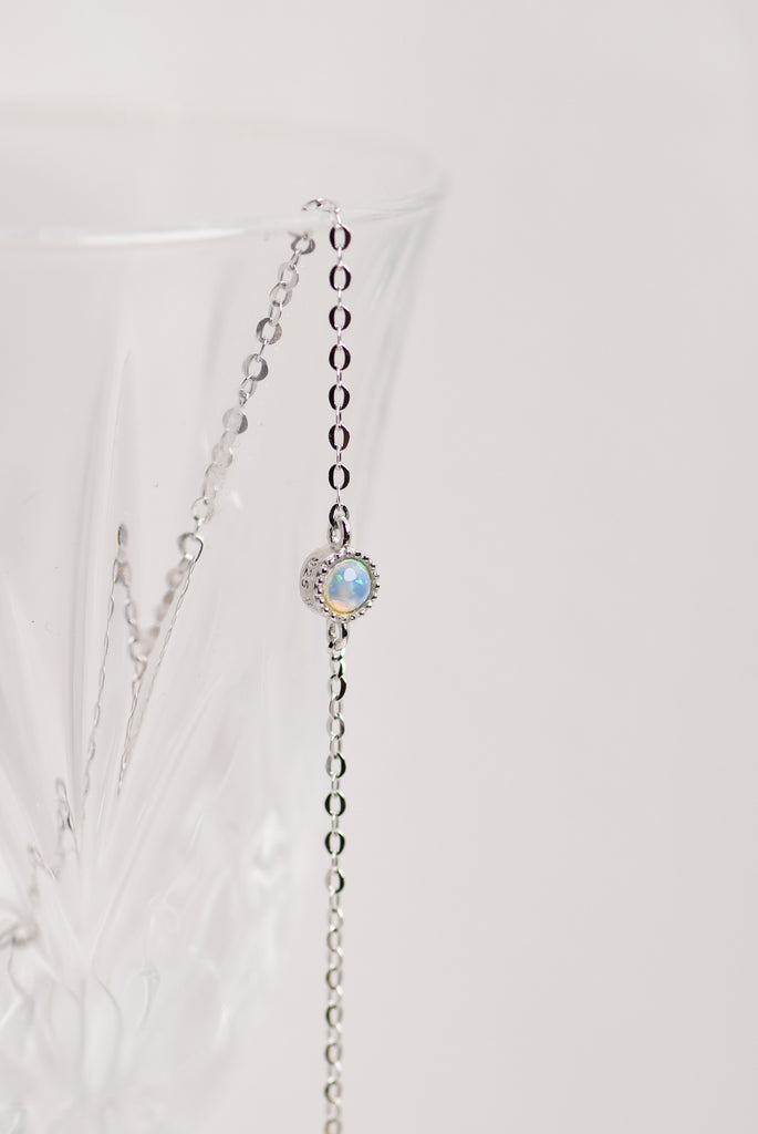 Round Opal Bracelet in Sterling Silver