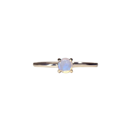 Round Opal Ring in Sterling Silver