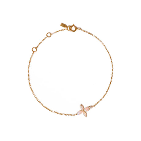 Sen Opal Bracelet with Diamond in Yellow Gold, Red
