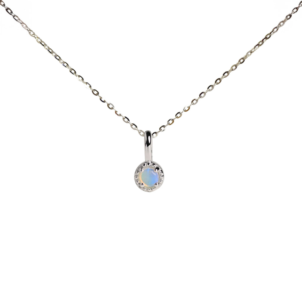 Silent Opal Necklace in Sterling Silver, Really Small