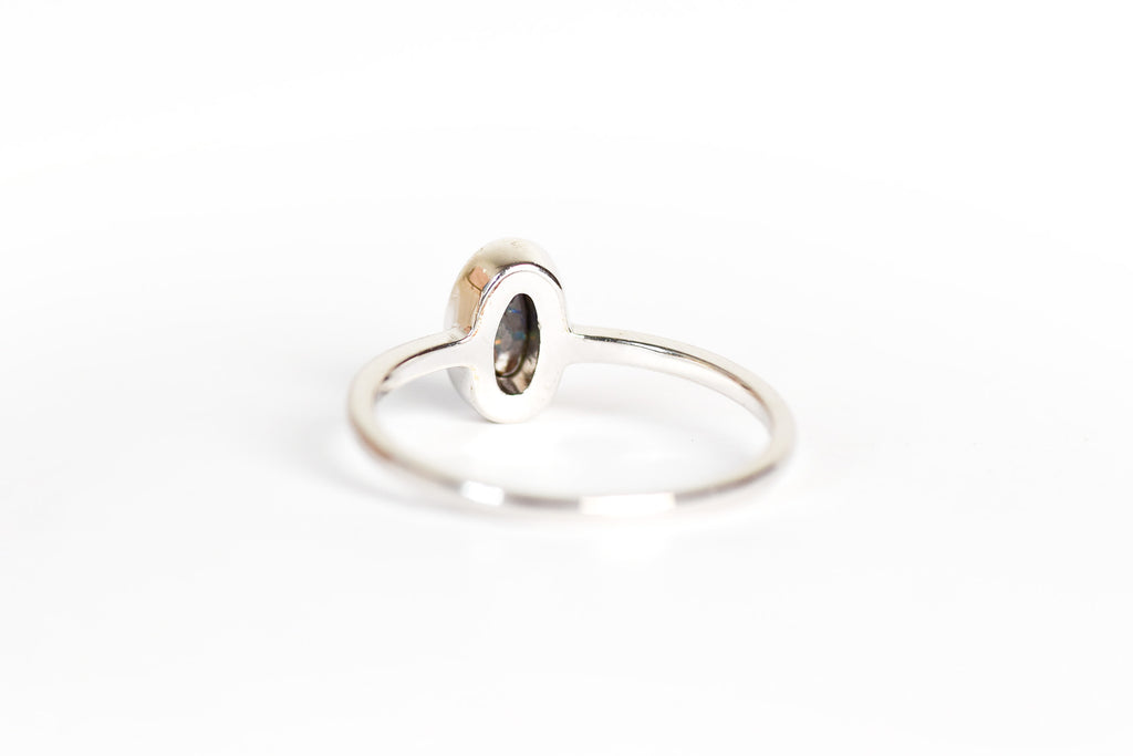 Tahiti Boulder Opal Ring in Sterling Silver - Back View