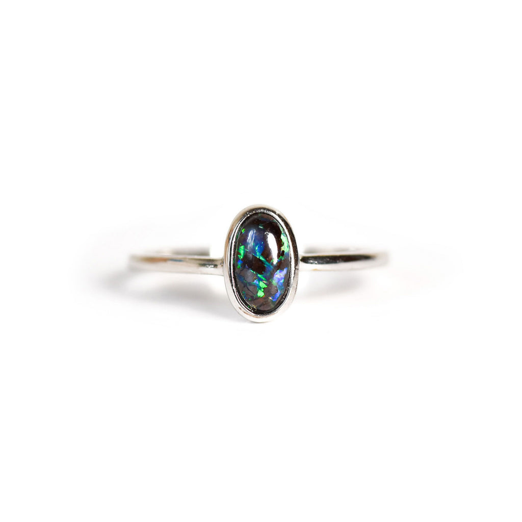 Tahiti Boulder Opal Ring in Sterling Silver