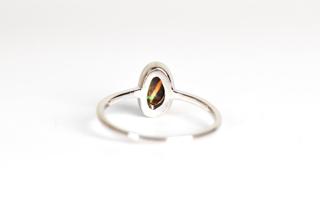 The Danube Boulder Opal Ring in Sterling Silver - Back View