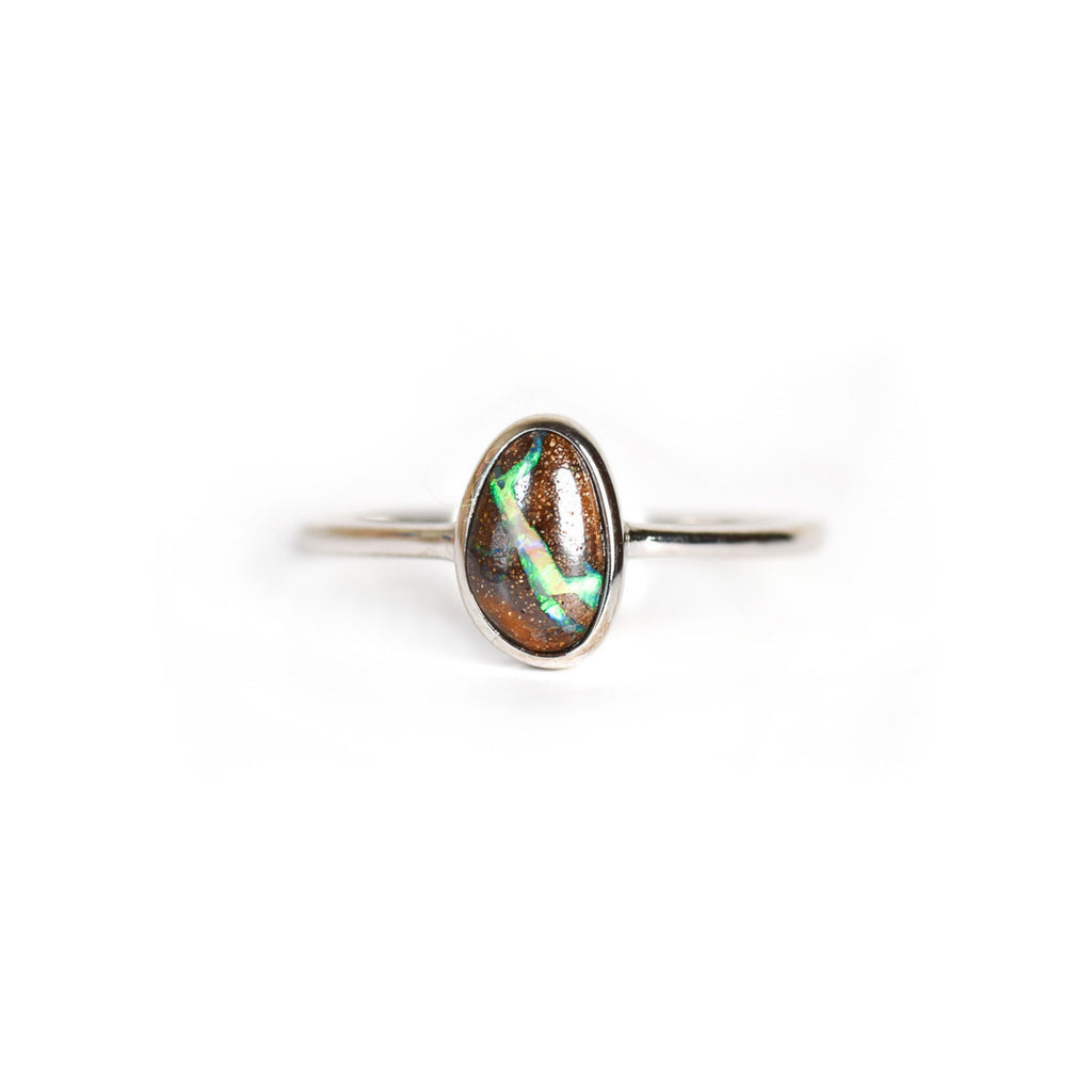 The Danube Boulder Opal Ring in Sterling Silver