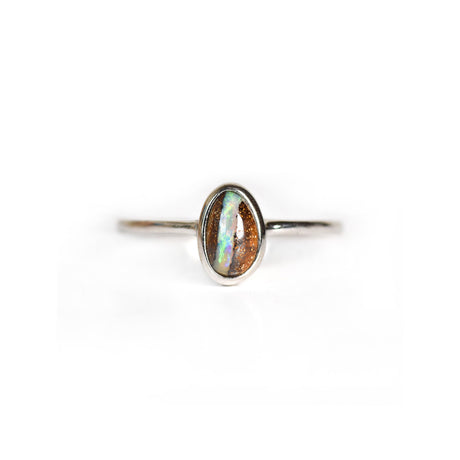 The Rhine Boulder Opal Ring in Sterling Silver