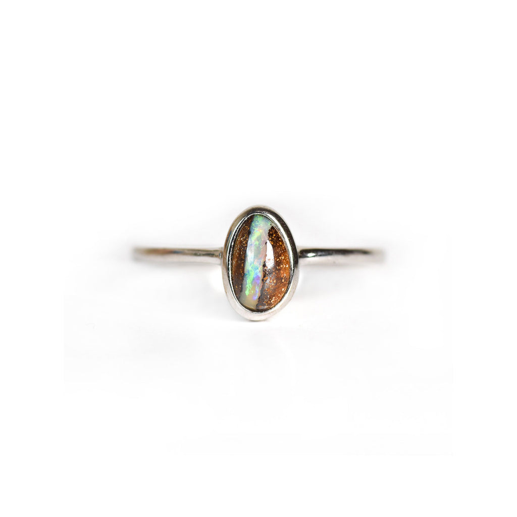 The Rhine Boulder Opal Ring in Sterling Silver