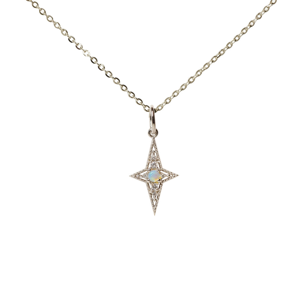 The Star of Bethlehem Opal Necklace in Sterling Silver