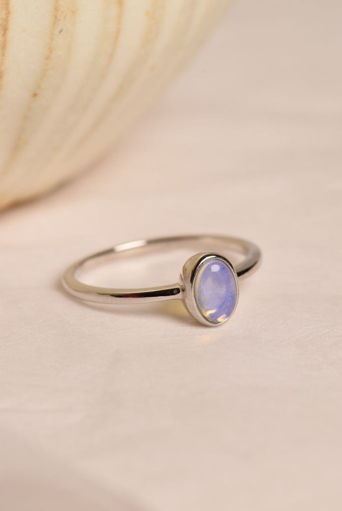 Violet Opal Ring in Sterling Silver - Mood Shot
