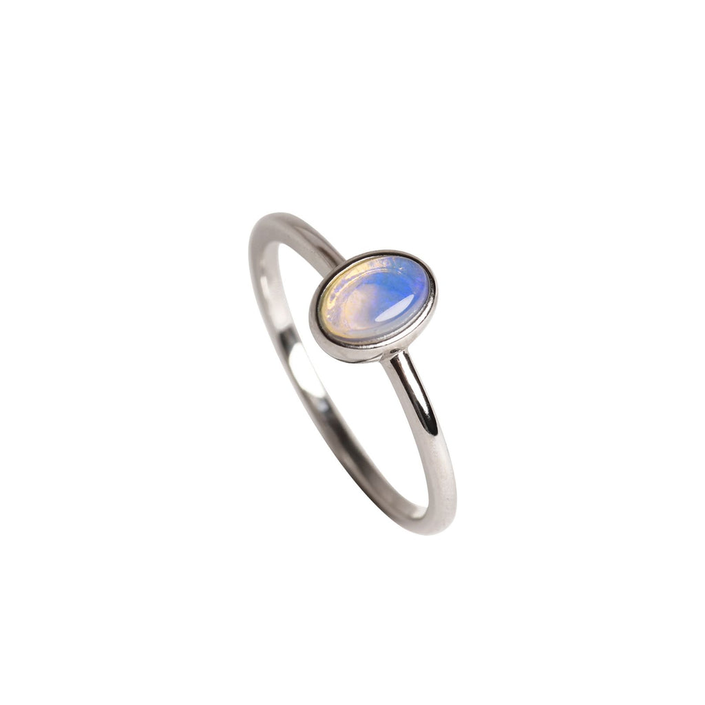 Violet Opal Ring in Sterling Silver - Side View
