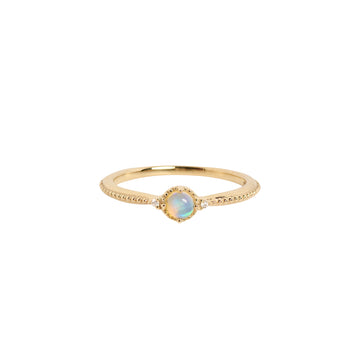 Yuzuki Opal Ring with Diamonds in Yellow Gold