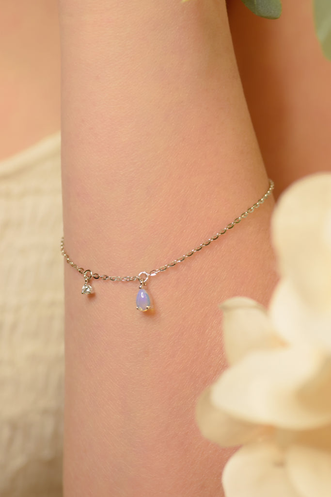 Drizzle Opal Bracelet in Sterling Silver on wrist
