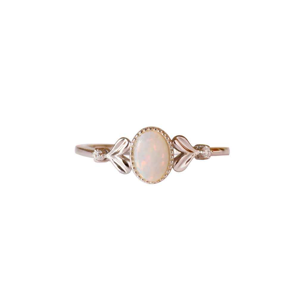 Bean Sprout Opal Ring - Silver