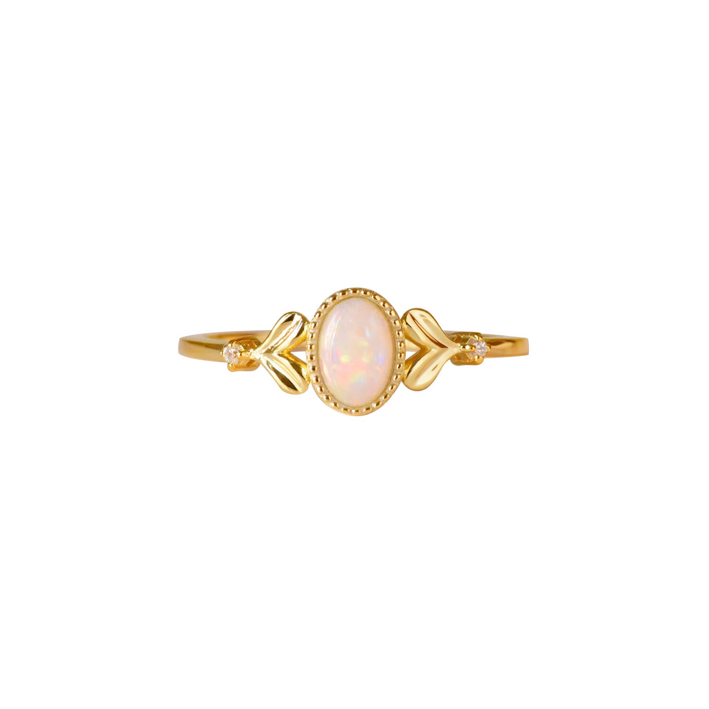 Bean Sprout Gold Plated Opal Ring